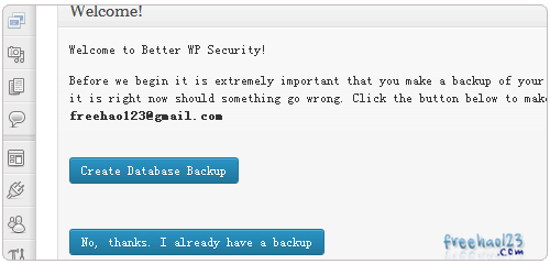 Better WP Security第一次运行