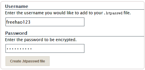 .htpasswd填写用户名和密码