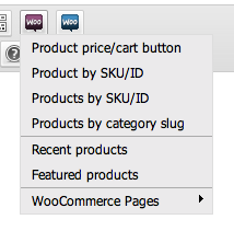 WooCommerce shortcode tinymce button