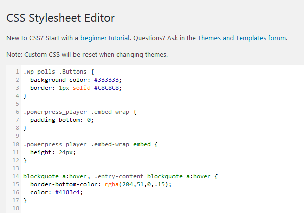 Jetpack的的編輯CSS模塊