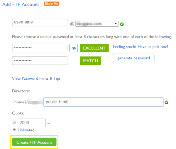 通过添加一个cPanel的FTP帐户。