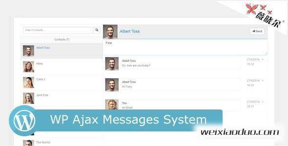 WP Ajax Messages System Wordperss 實時資訊郵件管理系統外掛