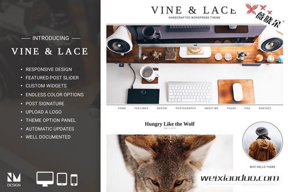 WordPress 極簡設計主題 Vine & Lace v1.2