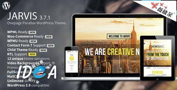 WordPress 單頁視差主題 Jarvis 中文版、漢化版更新至 v3.7.1