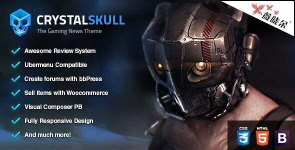 CrystalSkull – WordPress 游戏杂志主题中文版、汉化版 [V1.1]