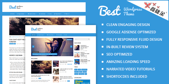 Best – WordPress 乾淨和漂亮的雜誌主題中文版、漢化版 [V2.0.6]