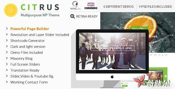 Citrus v1.9 中文版、漢化版 – 創意單頁多用途 WordPress 主題