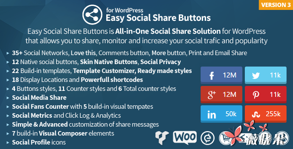 Easy Social Share Buttons v3.0.1 WordPress 社交分享插件