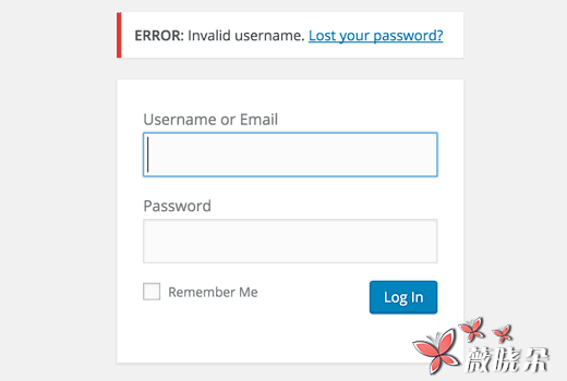 如何在WordPress登錄錯誤消息中禁用登錄提示