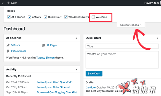 How to Remove the Welcome Panel in WordPress Dashboard