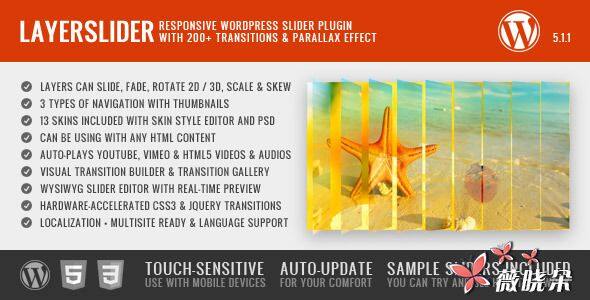LayerSlider v5.1.1 WordPress 幻燈片插件中英文版