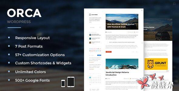Orca v1.4.2 中文版、汉化版 – 响应 WordPress 博客主题