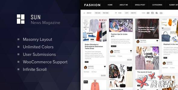 Sun WordPress 瀑布流部落格主題